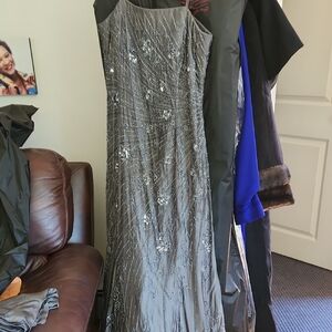 Mon Cheri Elegant Gray Evening Gown